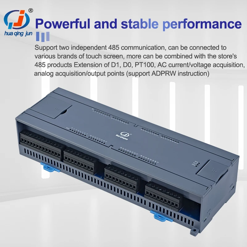 Huaqingjun 32DI 32DO транзисторный выход PLC RS485 232 импульсный лестничная диаграмма Modbus RTU контроллер для серводвигателей
