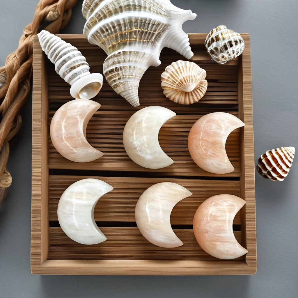 Gemstone Moon Crystal Selenite Moon Hand Carved Selenite Moon For healing and Home Decoration For Christmas Gift