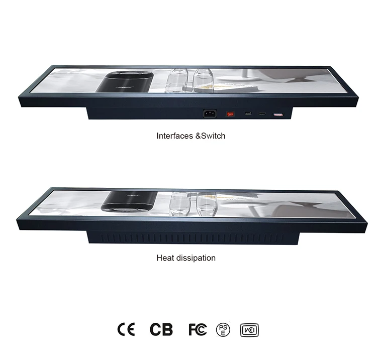 Indoor  in-bus stretched shop wall large window elevator lcd advertising kiosk digital poster display panel Advertising Players