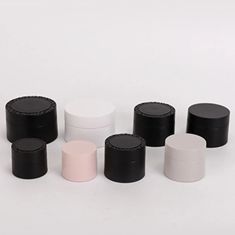 5g 10g 20g 30g 50g wholesale empty Round shape black nail gel plastic jar Cosmetic double wall Cream plastic jar for nail polish