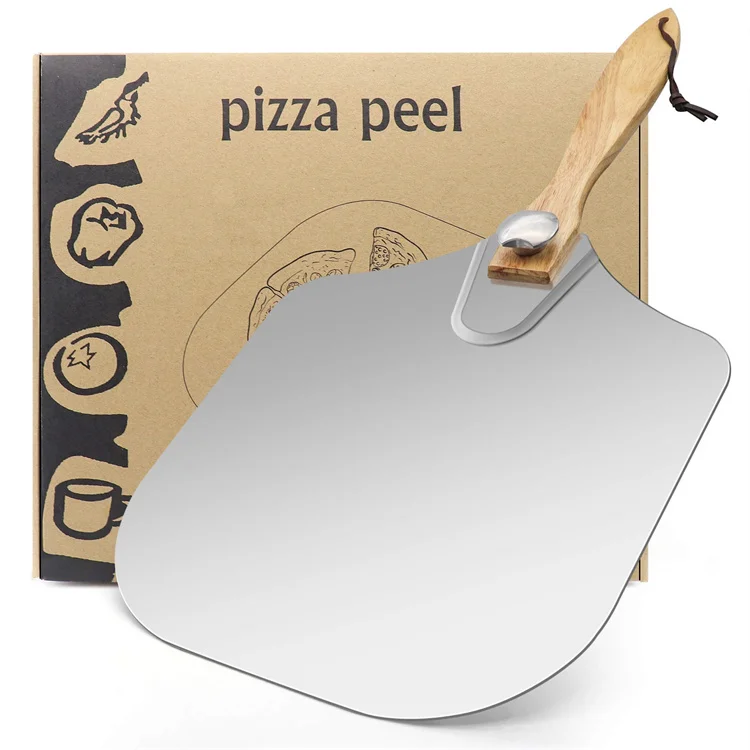 Pizza Tools Pizza Accessories Aluminum Pizza Peel With Foldable Wooden Handle