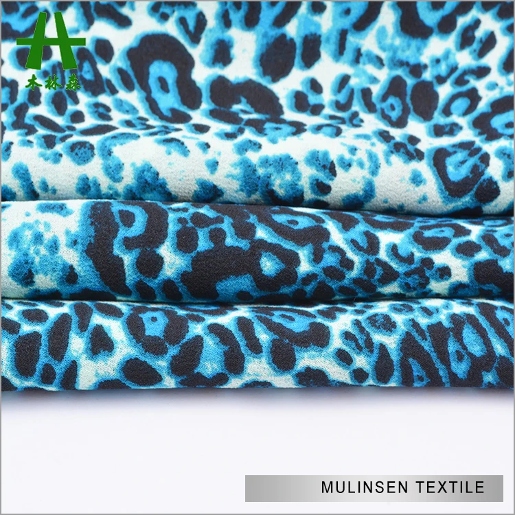 Текстиль Mulinsen 100% полиэстер 75D ткань жоржет с леопардовым