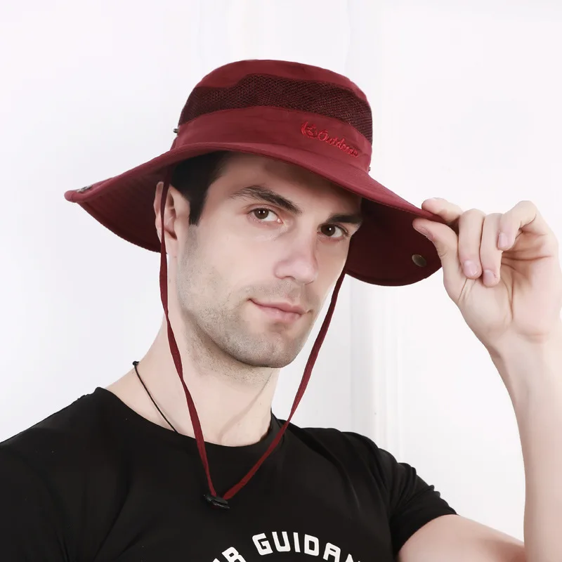 2023 New Design Bucket Hat Mesh Breathable Fisherman Hat With A Snap Fastener Be Closed Easily To Turn Into A Cowboy Hat