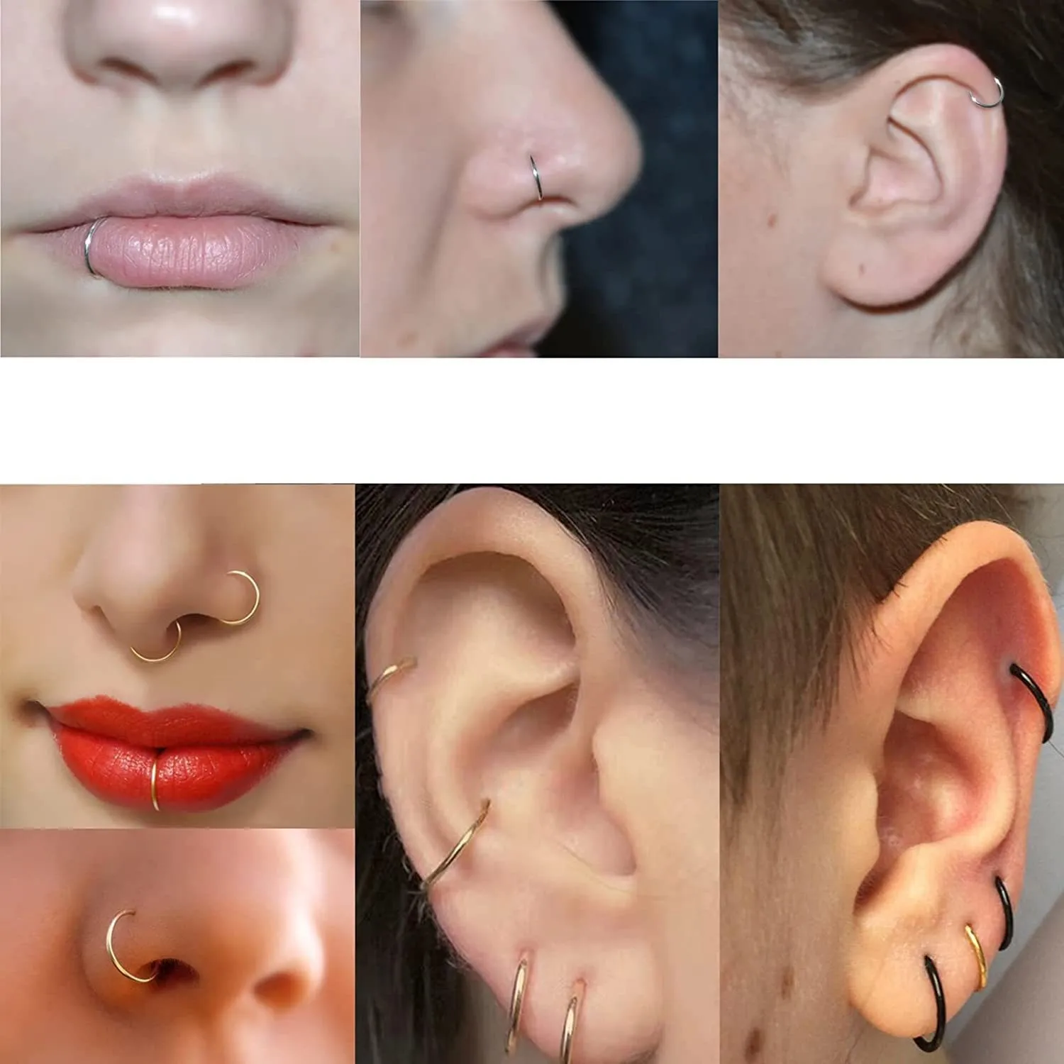 Stainless Steel Clip Hoop Nose Lip Ring Hip Hop Women Men None Piercing Jewelry Seamless Nose Ring