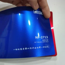 Air Bubble Free Blue Car Vinyl Wrap Car Body PET Glossy Metallic Blue Car Wrap Sticker