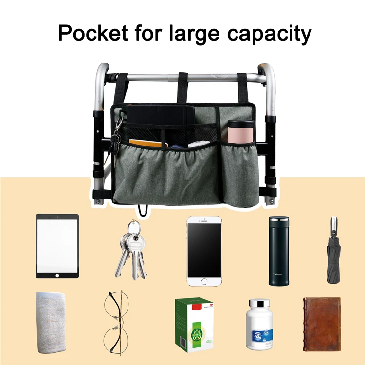 600D Oxford Wheelchair Organizer Storage Bag for Electric Wheelchairs Scooter Walker Accessories & Other Mobility Devices