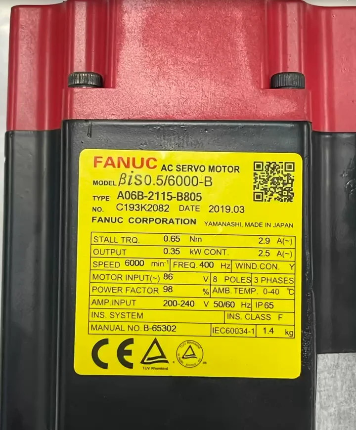 CNC Japan Original Plc Fanuc Servo Motor A06B-2115-B805