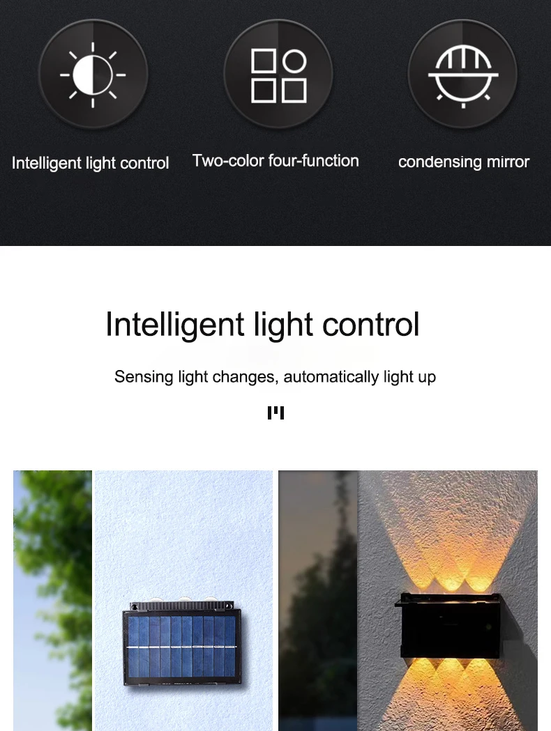 30W low price outdoor garden solar led lamps wall lights waterproof remote control sensor solar wall garden lights