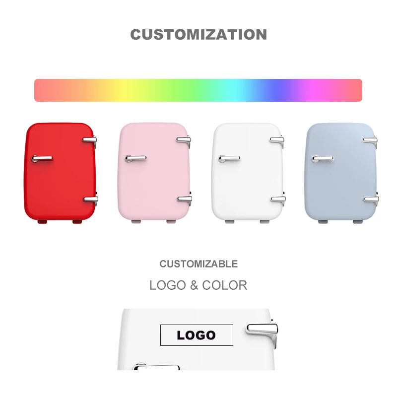 12V Car 220V Home Hotel Room 6 Cans Coke Drink Cosmetic Fridge Mini Refrigerators