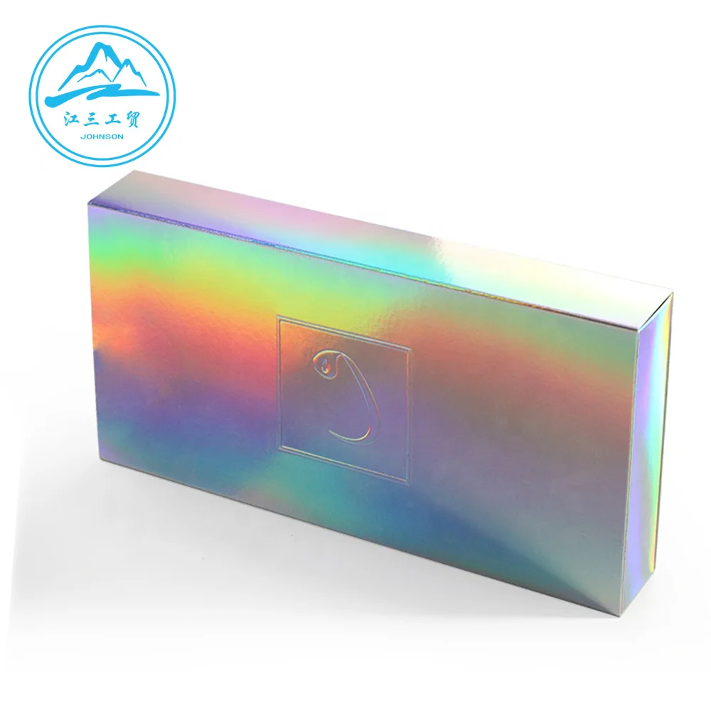 2022Holographic custom emboss logo paper sliding open eco friendly tea box packaging