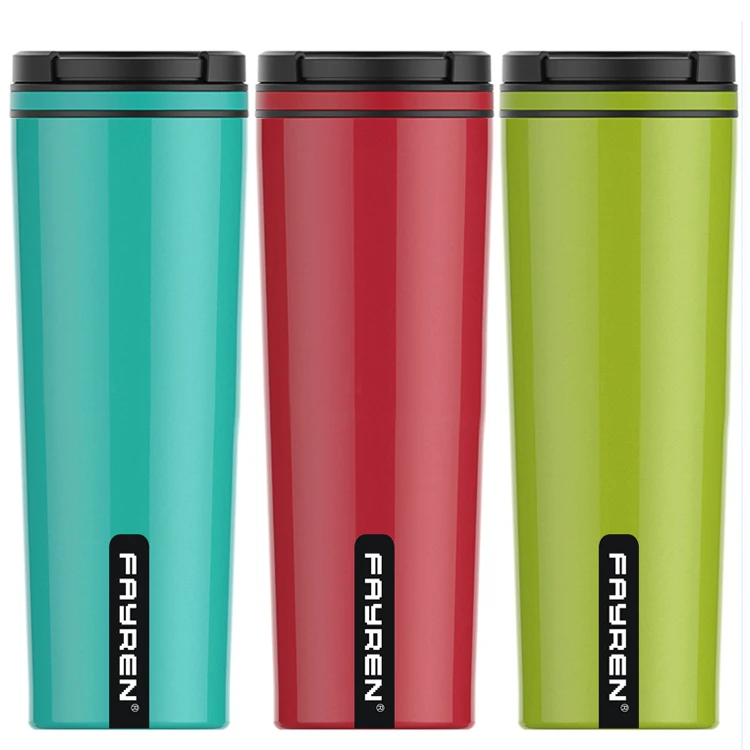 Custom 16OZ 18/8 Reusable Vacuum Coffee Cups Leakproof Double Wall Stainless Steel Warmer Travel Coffee Mugs With Lids