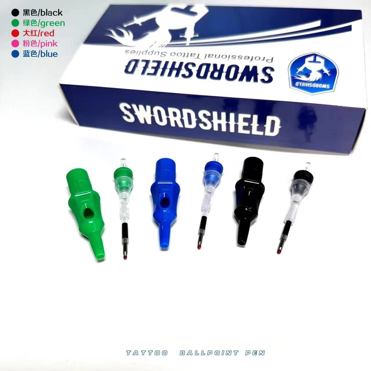 20pcs/bag Aseptic Packaging Wax Seal Anti-drying Design Tattoo Set Integrated Ballpoint Colour Pen Cartridge Needle