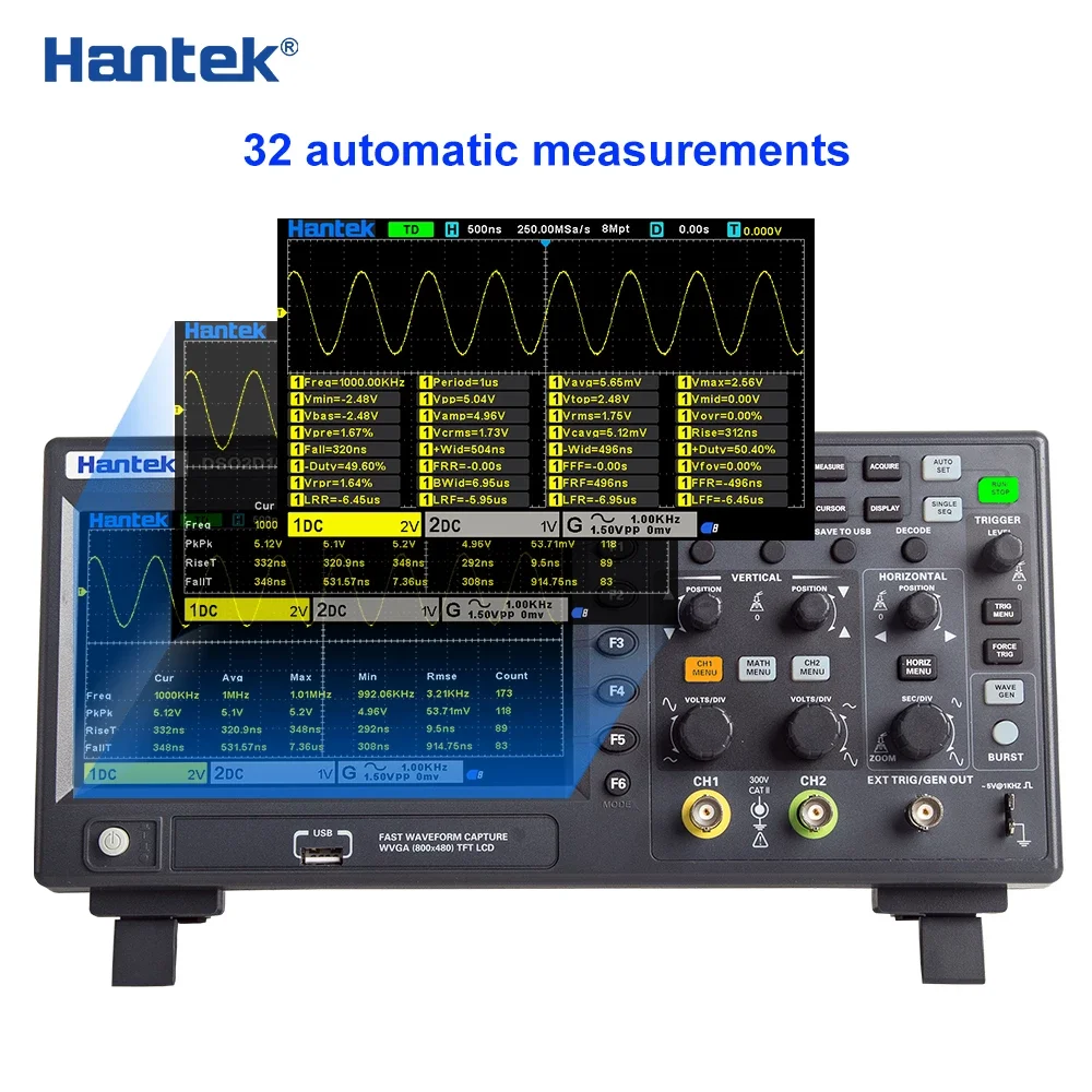 Hantek Dso2c10 Digital Oscilloscope Dual Channel 100mhz Bandwidth Handheld Economical Oscilloscope