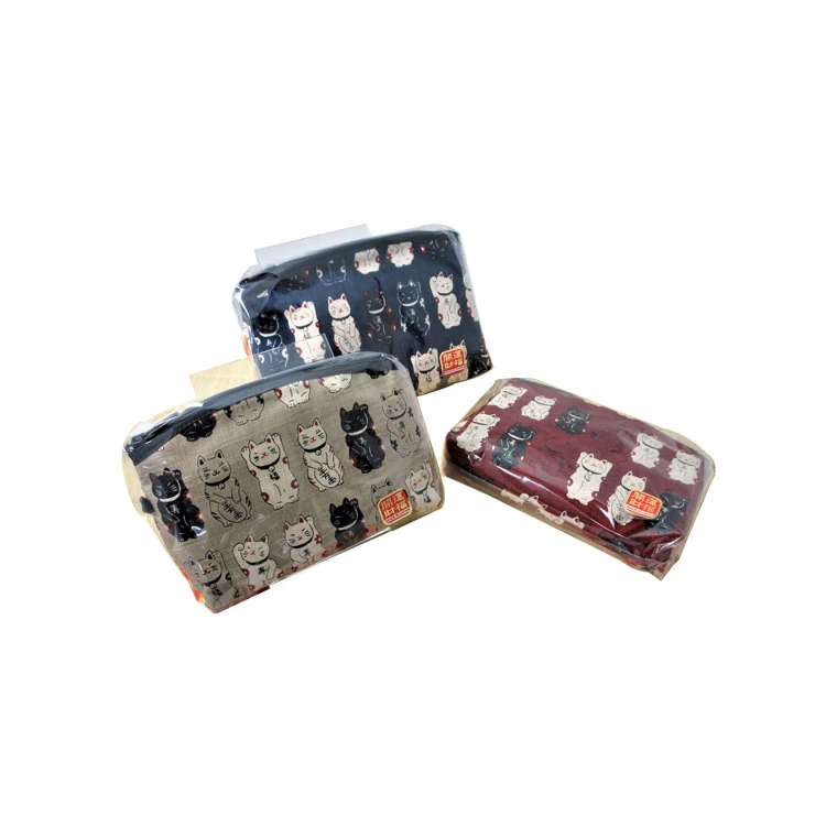 A cute good luck patterned accessory case custom make up small designer brand bags