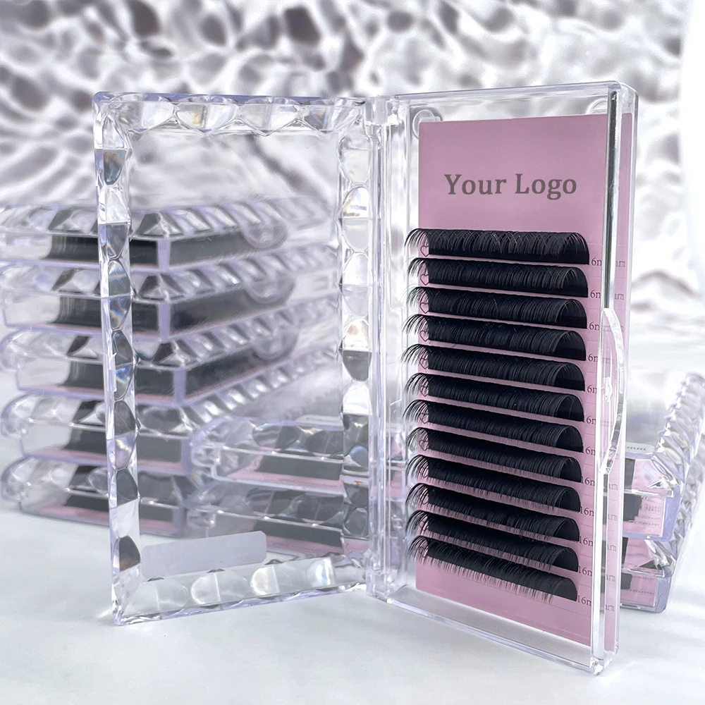 Wholesale Cashmere Full Lash Tray Supply Matte Black Silk Mega Russian Classic Luxury Volume Individual Eyelash Extension cils