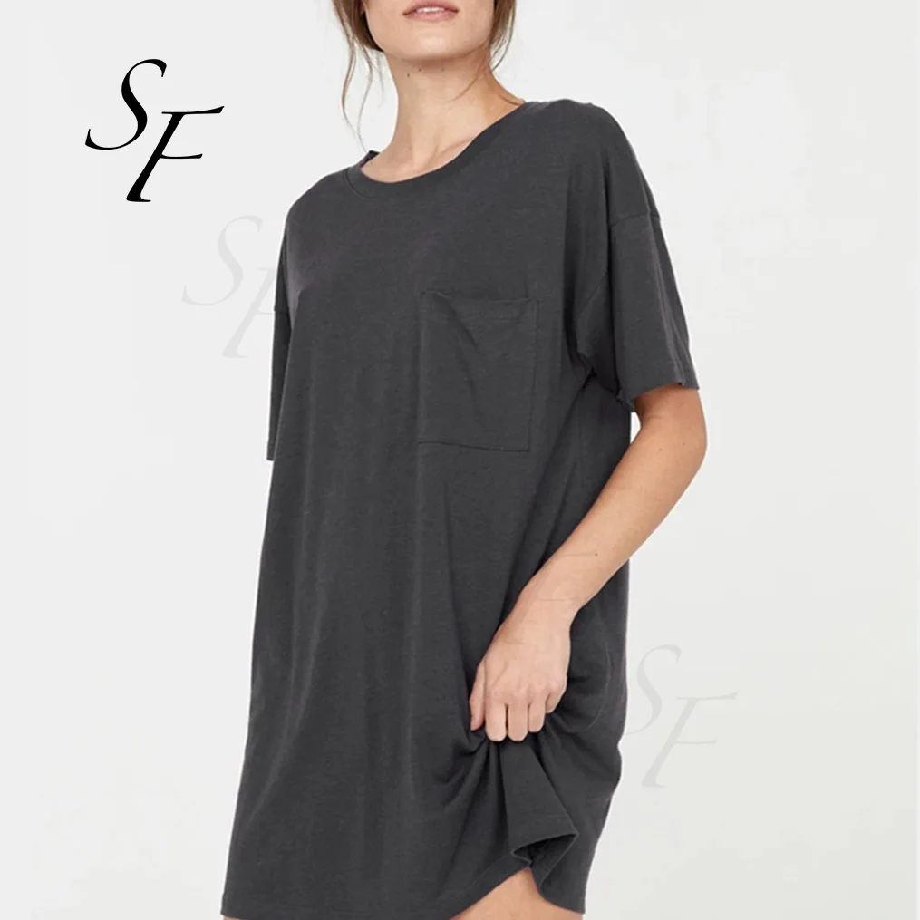 Custom summer girls luxurious lounge wear ladies soft bamboo fiber modal nightgown sleepwear pajamas for women