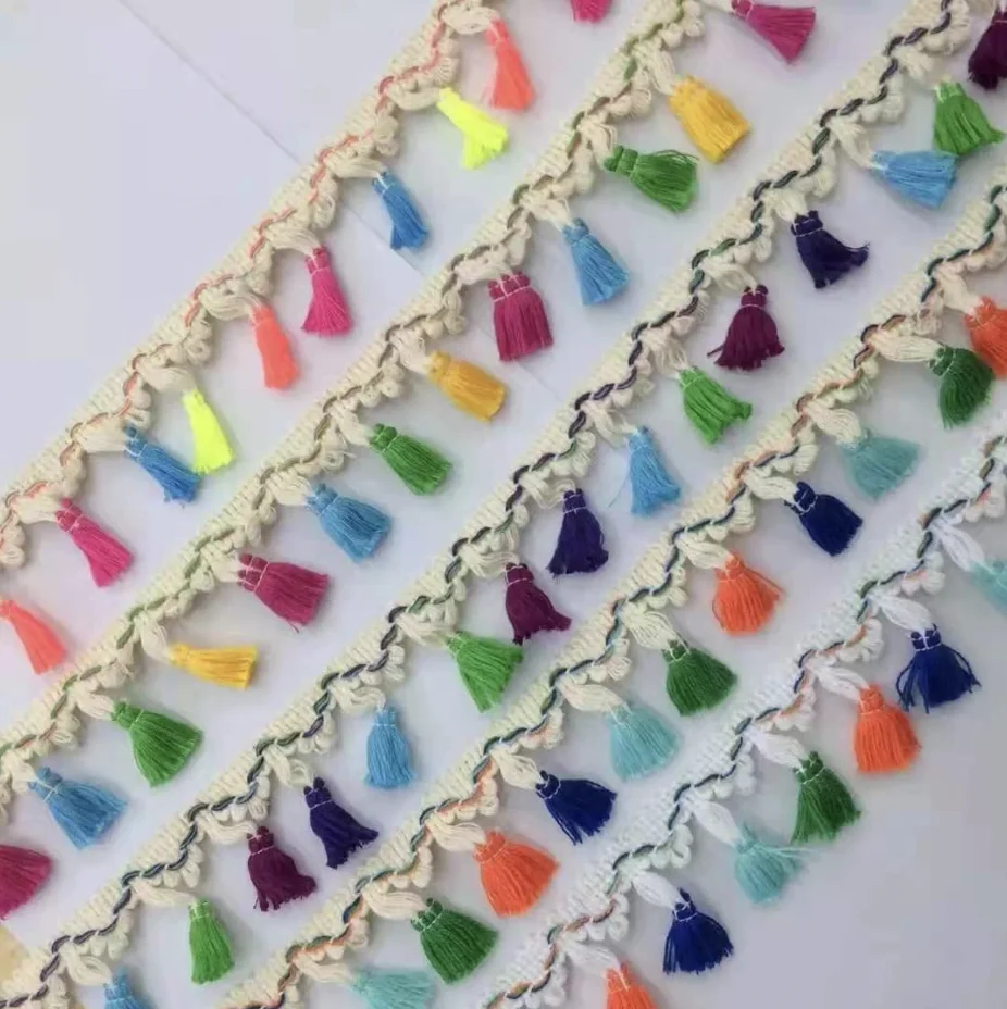 Wholesale cotton Fringes Tassel Trim For Garment Bed Sheet curtain accessories tape