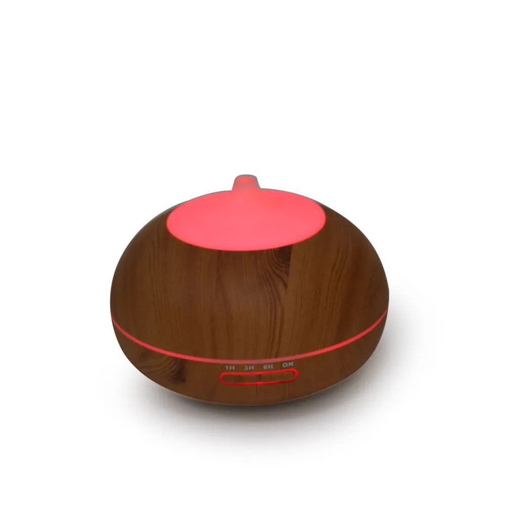 500Ml Aromatherapy Diffuser Wooden Grain Ultrasonic Cool Mist Humidifier Essential Oil Diffuser With Remote Control