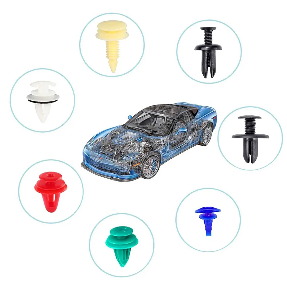 C0066 925Pcs auto fastener & clip Car Plastic Push Retainer Door Panel Trim Clips & Auto Body bumper rivet Fasteners Fender