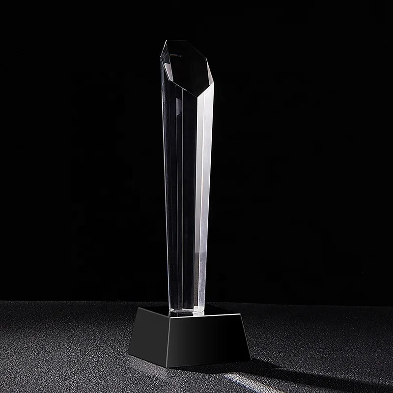 Classical And Unique Seven Sided Good Cutting Technology Beautiful Optical Glass Blank Crystal Trophy Award For Handgifts