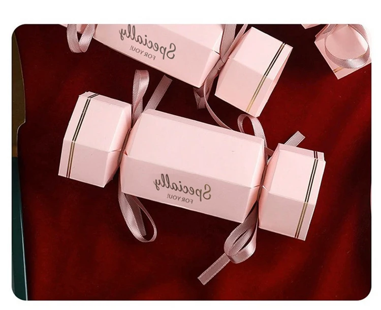 Luxury Candy Shape wedding candy cookie chocolate box Hot sale candy gift paper packaging box with ribbon for party festival