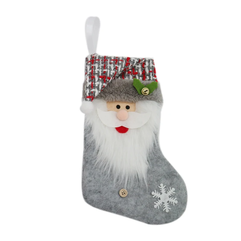 BSCI festive factory customized design hanging xmas tree ornament socks gift decoration supplies santa claus Christmas stocking