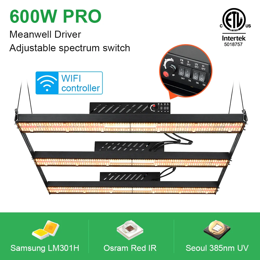  Samsung lm301h 600w паук бар полный спектр 660nm комнатное растение растет свет горизонтальная Светодиодная лампа для выращивания вертикального сельское