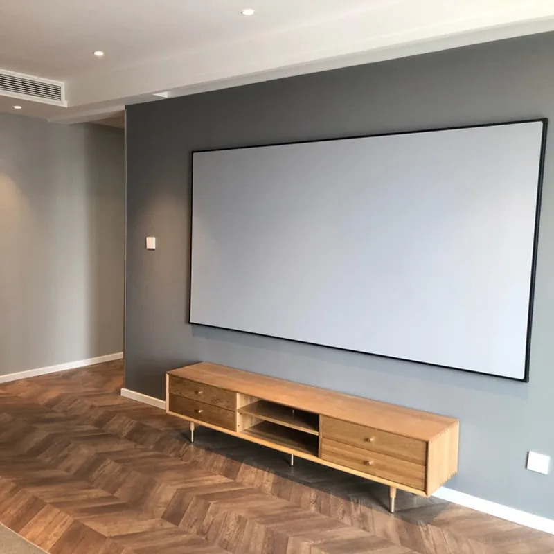 2023 Wall 150 Inch 16:9/4:3 Frame Projector Screens PVC White soft Narrow border 1cm Fixed Frame Projection Screens Home theater
