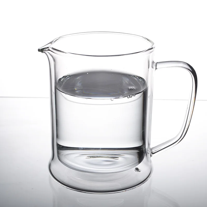 2022 Double Wall Beer Glass Mug Heavy-duty Borosilicate Thermo Insulated Glass Crystal Large Tea Cups with Comfortable Handle