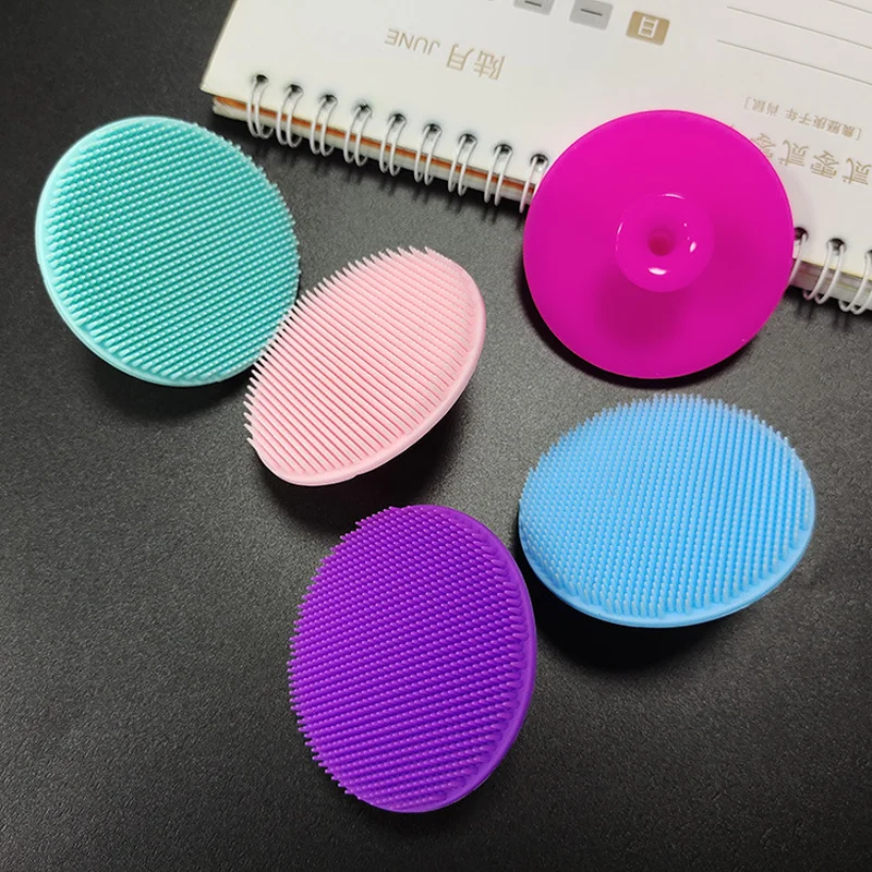 Wholesale Face Wash Exfoliator Round Silicone Face Scrubber Reusable Facial Cleansing Brush for Cleaning Skin Care