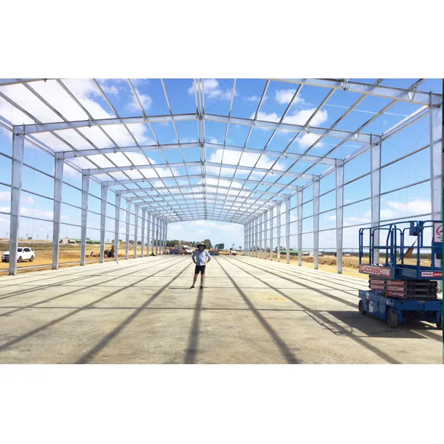 Industrial large span new design storage construction workshop building prefabricated steel structure qatar steel warehouse shed
