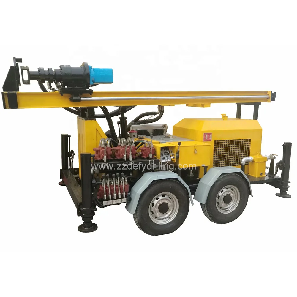 DFQ-150W movable DTH hammer bit rock water bore well drill machine pneumatic compressor drilling rig