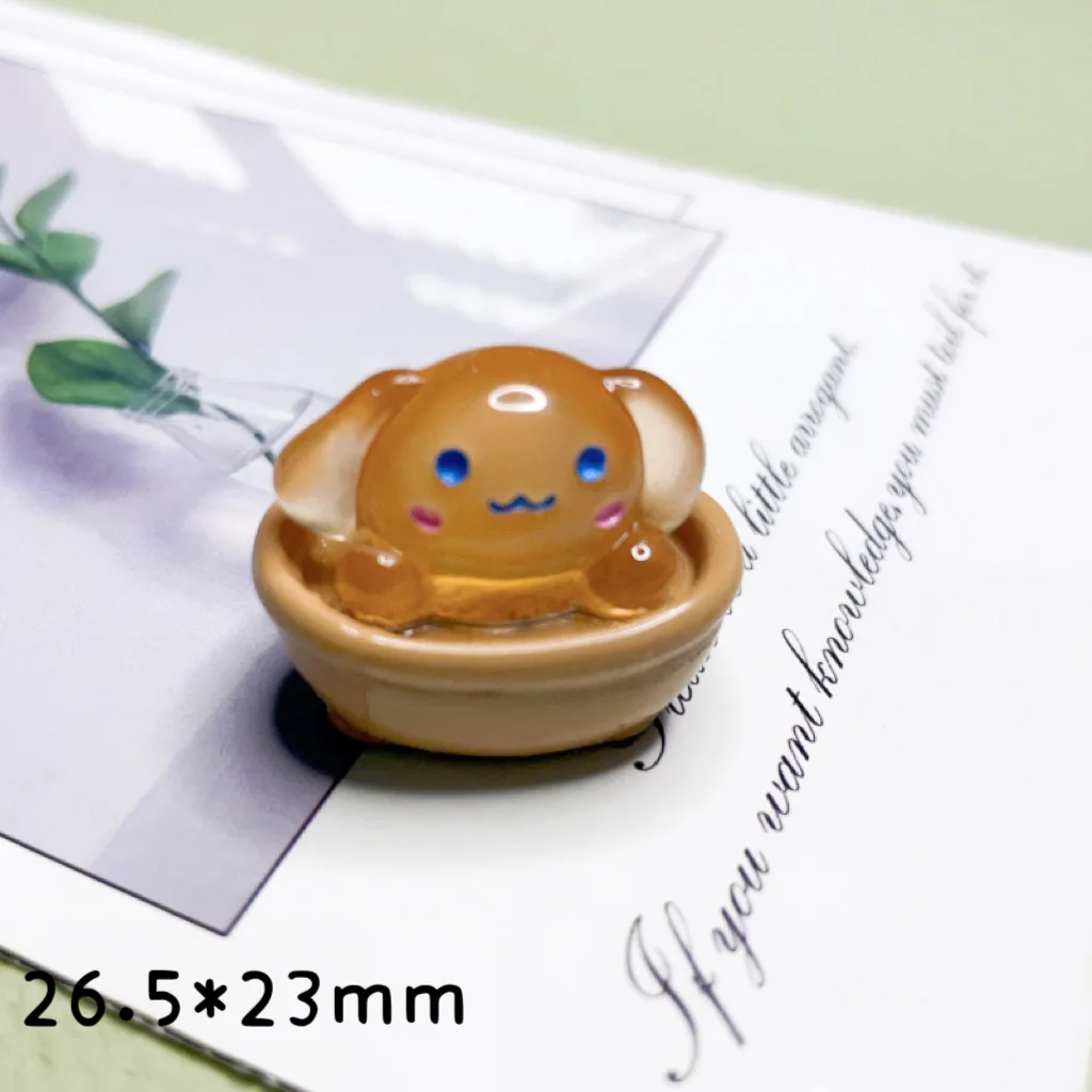 New 3D Big Eared Dog Cartoon Luminous Resin Charms Glow In Dark Resin Pendant  for Decoration