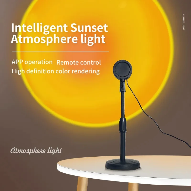 2023 LED Sunset Lamp 16 Colors RGB APP Rainbow Night Light Led Sunset Light with Remote Control UFO