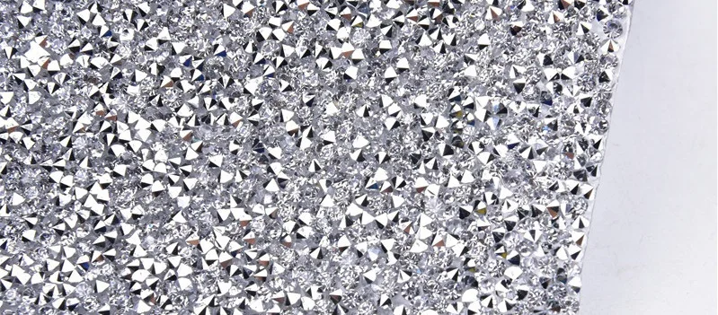 24*40Cm Adhesive Rhinestone Mesh Sheets Hot Fix Crystal Rhinestone Mesh Trimming