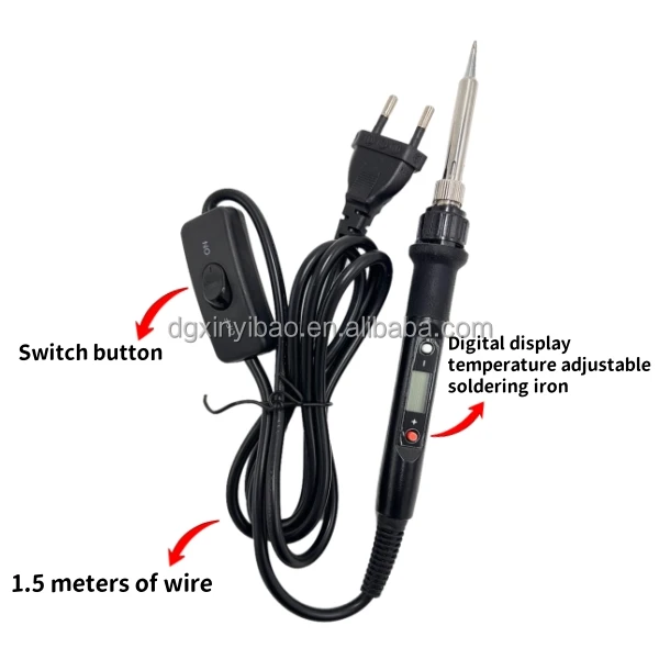 5 in 1 Soldering Iron Set LCD Digital Display Adjustable Temperature 80W Welding Tool Iron Tip/tin Wire/stand/solder Paste
