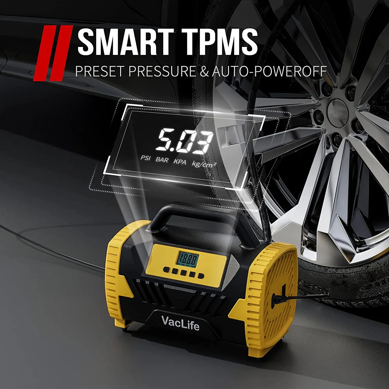 AC 220 Volt Home Use 250PSI Portable Cars Tire Inflator DC 12V Car Tyre Inflator Air Compressor Pump with LED Light