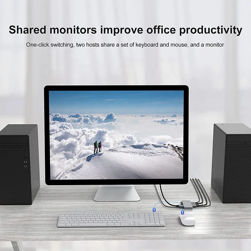 Xput 2 Port 8K 1.4 DP USB KVM Switch 2-Port Dual Monitor Displayport and USB KVM Switch 8K 60Hz 4K 144Hz