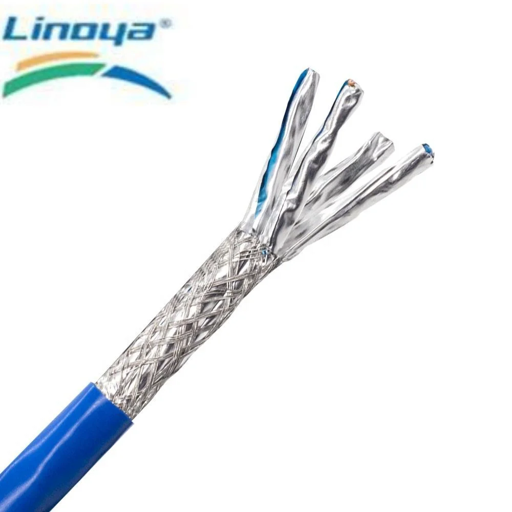 LINOYA 1000mhz Cat7 22awg PVC Cat7 Network Cable Bare Copper Indoor/ Outdoor Lan Communication Cable Data Cable