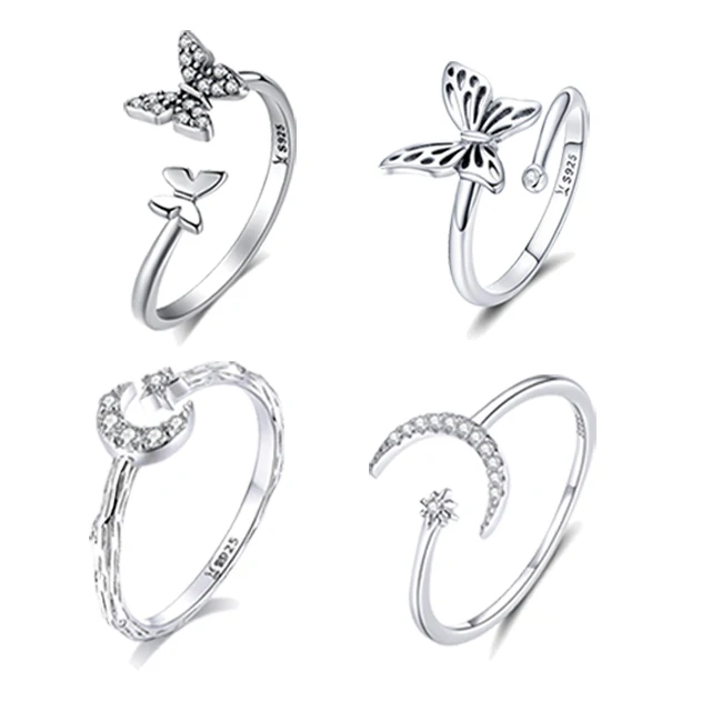Vintage Style 925 Sterling Silver Free Size Finger Rings  Adjustable Ring