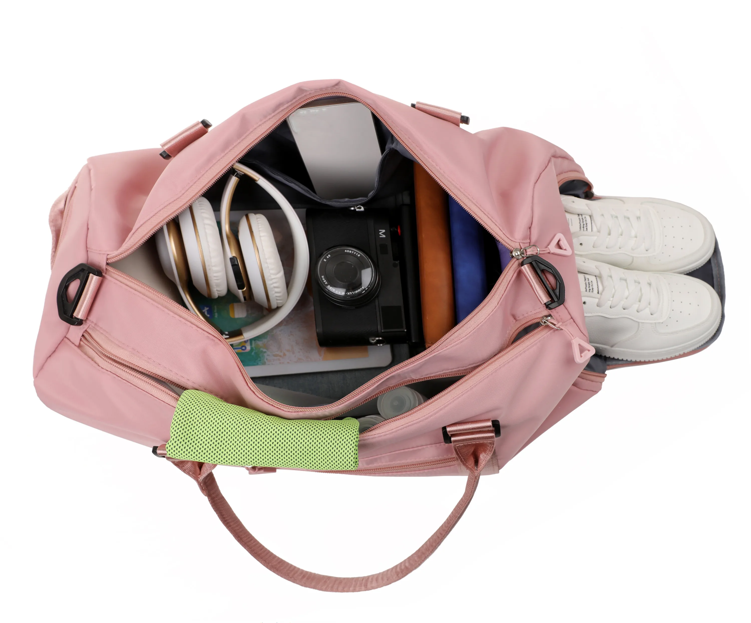 Custom Logo Dry Wet Sport Duffel Holdall Training Yoga Travel Overnight Weekend Shoulder Tote Gym Bag with Shoes Compartment