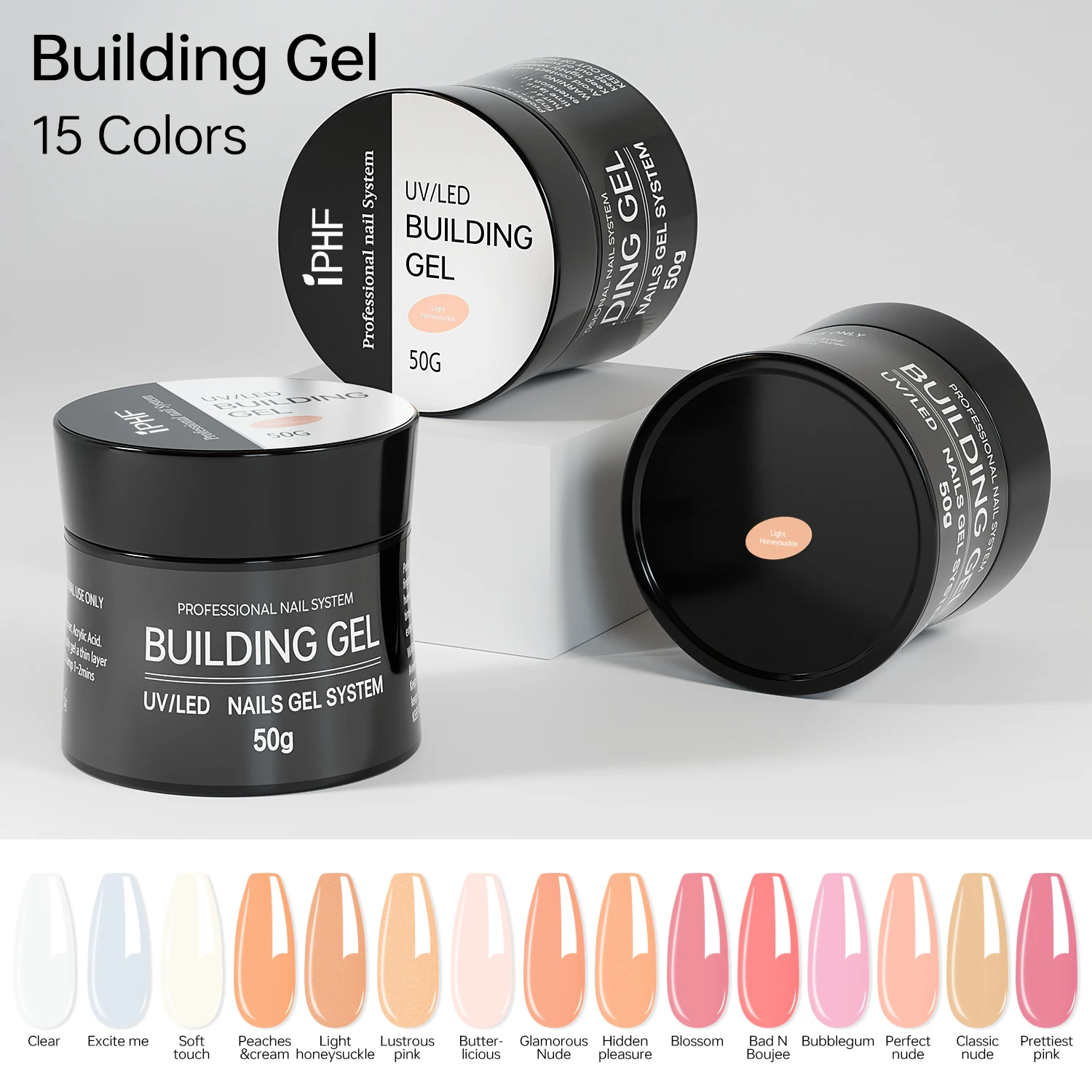 Hot Camouflage Hard Building UV Gel Clear Hard Nail Extension Acrylic Gel Nail Art Manicure Set for DIY at Home