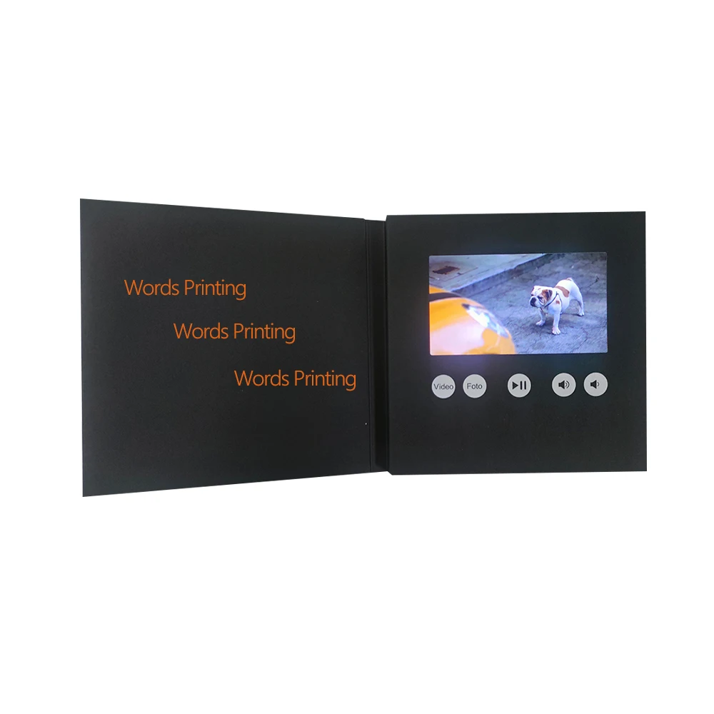 Advertising 2.4 4.3 5 7 10 inch LCD Video Brochure builit-in memory battery  Video Folder Business Greeting Card