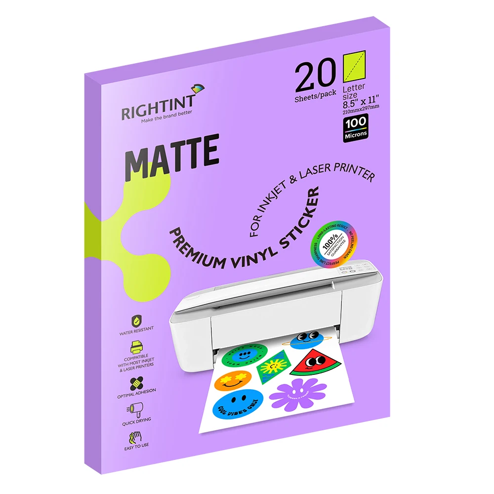 100mic A4 самоклеящиеся матовые белые наклейки бумажные листы для струйной печати этикеток