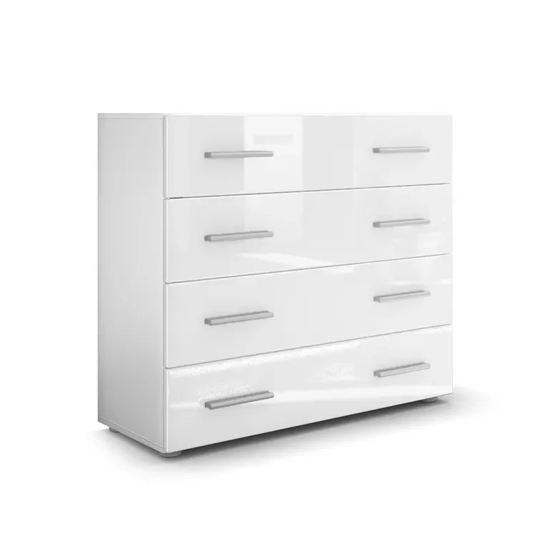 High Gloss Matt MDF White Modern Design Chest of Drawers with 4 drawers for living room Apartment  side cabinet