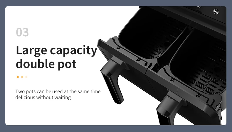 Double Pot with Digital Control Convenient for Simultaneous Cooking for Big Families Stainless Steel Material for Oil Control