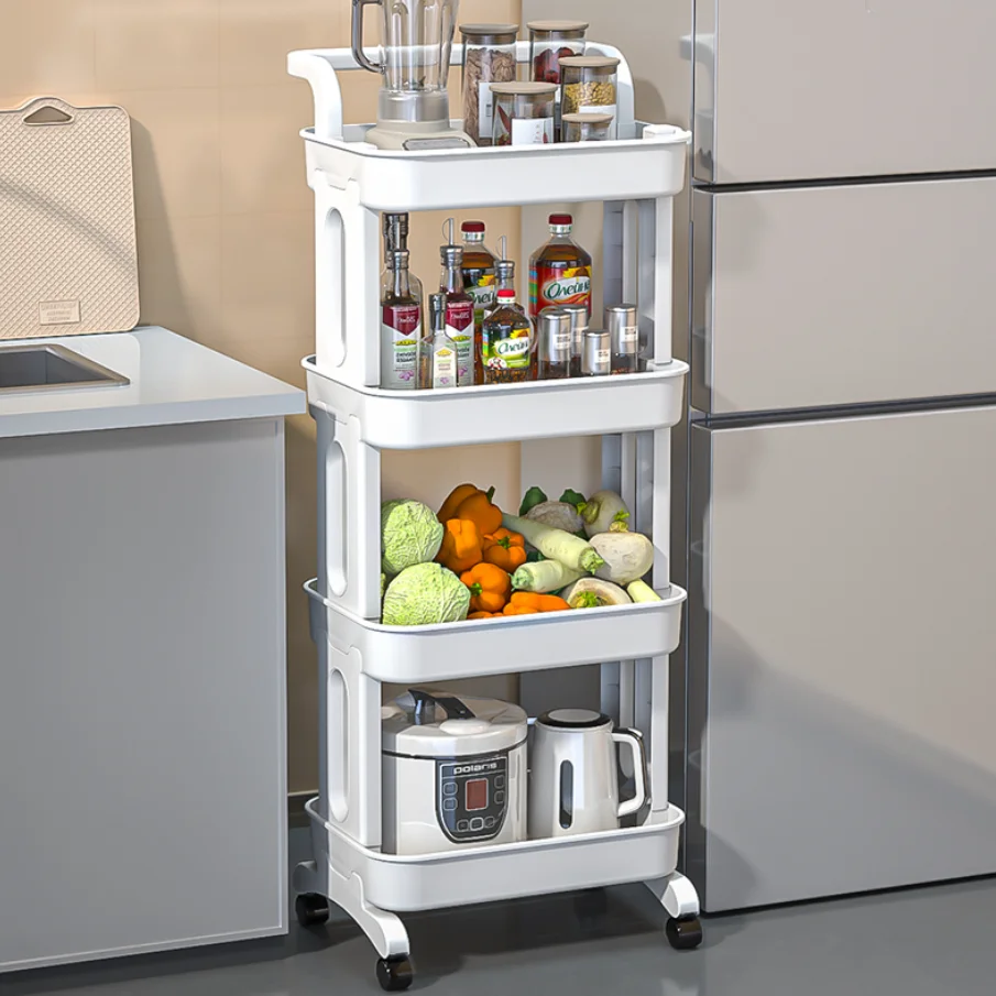 Kitchen Vegetable and Fruit Condiment Organizer 2/3/4Layers Kid Book Shelf Toy Storage Shelf Cart