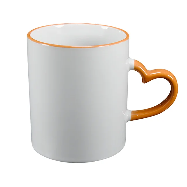 Thermal Transfer Printing Sample Sublimation Ceramic Love Heart Tea Cup for Drink l