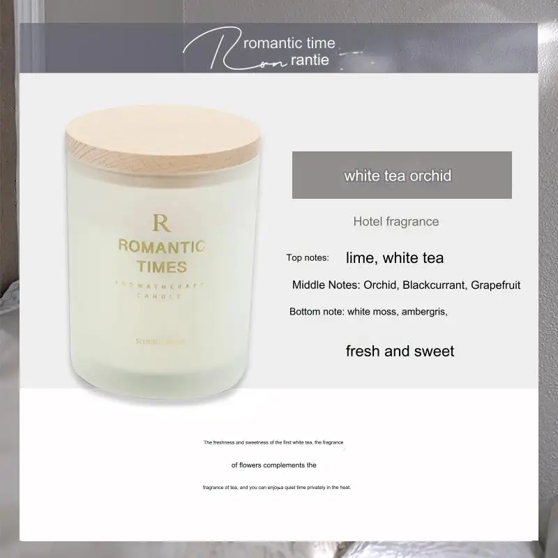 Coconut Wax Scented Candle Smokeless Romantic Time Creative Fragrance Soothing Incense Candle Cup for Soothing