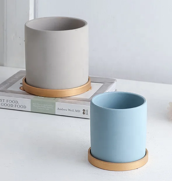 Современный Скандинавский дизайн оптовая продажа красочный суккулентный горшок для растений керамический цветочный с подносом внутреннего сада терракотовый